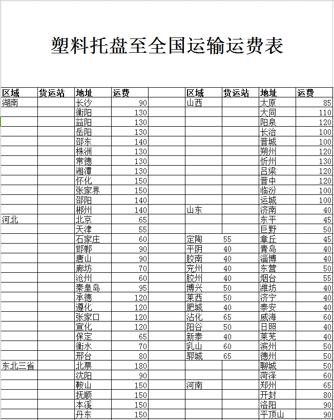 塑料托盤貨運(yùn)價(jià)格1 塑料托盤貨運(yùn)價(jià)格1
